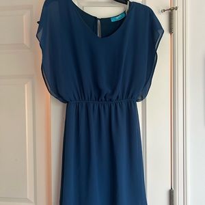 Navy Blue Chiffon Dress